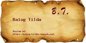 Balog Tilda névjegykártya